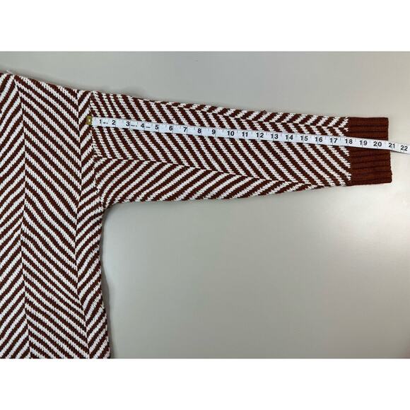 Fortune & Ivy Women’s Cardigan Sweater Size L Boho Western Knit Stripes Brown - Picture 8 of 13